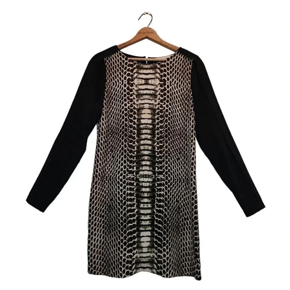 New Twelfth Street By Cynthia Shift Dress Small Vincent Black Animal Print